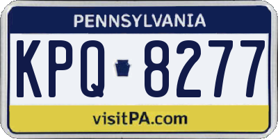 PA license plate KPQ8277