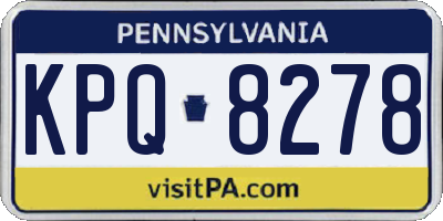PA license plate KPQ8278