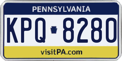PA license plate KPQ8280