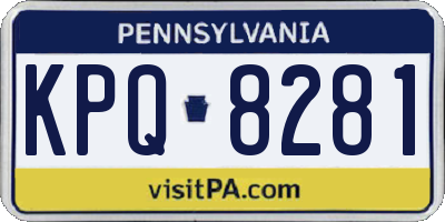 PA license plate KPQ8281