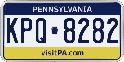 PA license plate KPQ8282