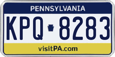 PA license plate KPQ8283