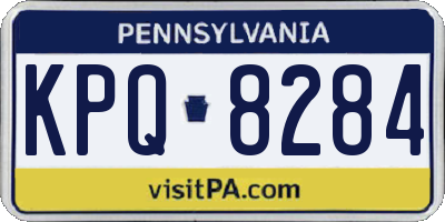 PA license plate KPQ8284