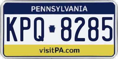 PA license plate KPQ8285