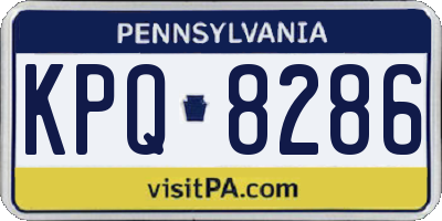 PA license plate KPQ8286