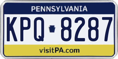 PA license plate KPQ8287