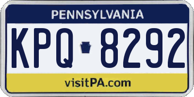 PA license plate KPQ8292