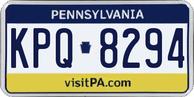 PA license plate KPQ8294