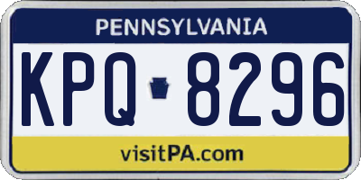 PA license plate KPQ8296
