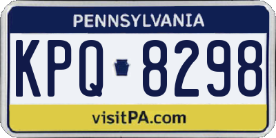 PA license plate KPQ8298