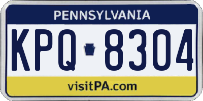 PA license plate KPQ8304