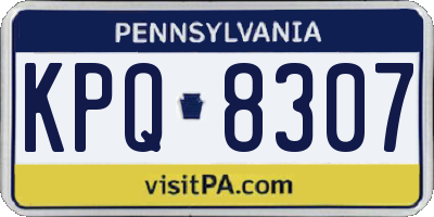 PA license plate KPQ8307