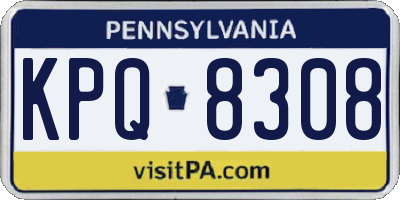 PA license plate KPQ8308