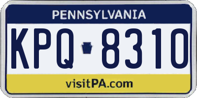 PA license plate KPQ8310