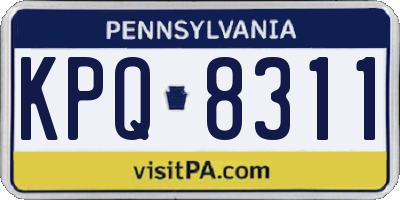 PA license plate KPQ8311