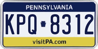 PA license plate KPQ8312