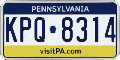 PA license plate KPQ8314