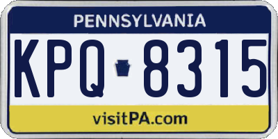 PA license plate KPQ8315