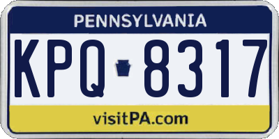 PA license plate KPQ8317