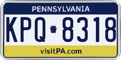 PA license plate KPQ8318