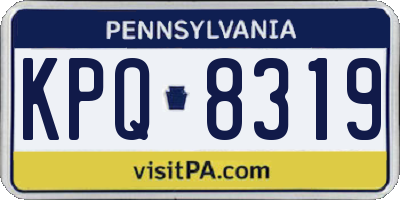 PA license plate KPQ8319