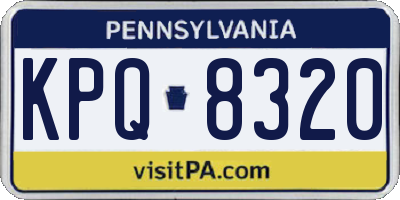 PA license plate KPQ8320