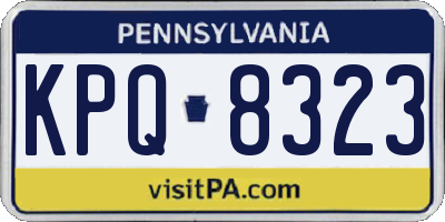 PA license plate KPQ8323