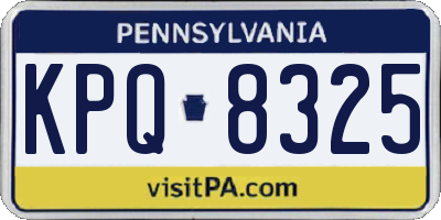 PA license plate KPQ8325