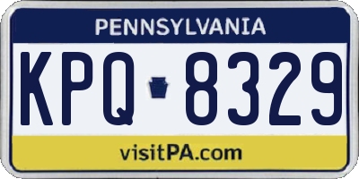 PA license plate KPQ8329