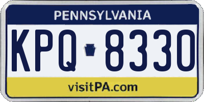 PA license plate KPQ8330