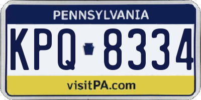 PA license plate KPQ8334