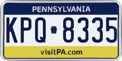 PA license plate KPQ8335