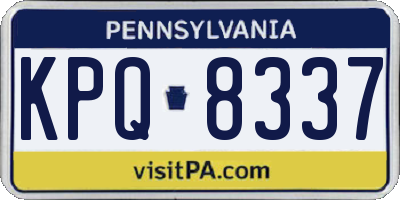 PA license plate KPQ8337