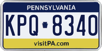 PA license plate KPQ8340