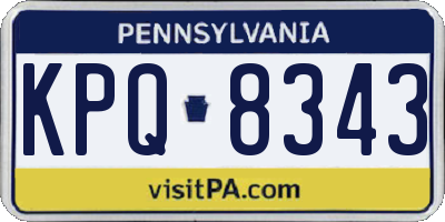 PA license plate KPQ8343