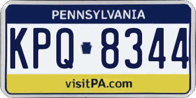 PA license plate KPQ8344