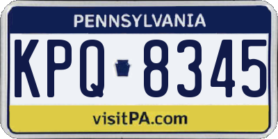 PA license plate KPQ8345