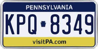 PA license plate KPQ8349