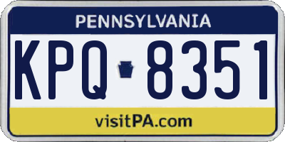 PA license plate KPQ8351