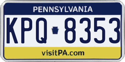 PA license plate KPQ8353