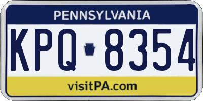PA license plate KPQ8354