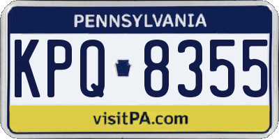 PA license plate KPQ8355