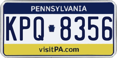 PA license plate KPQ8356