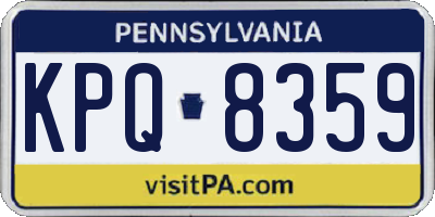 PA license plate KPQ8359