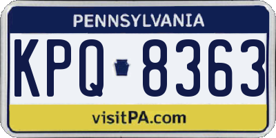PA license plate KPQ8363