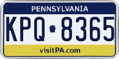 PA license plate KPQ8365