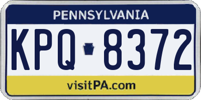 PA license plate KPQ8372