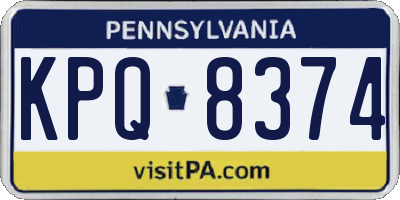 PA license plate KPQ8374