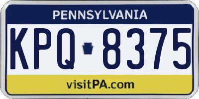 PA license plate KPQ8375