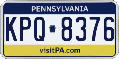 PA license plate KPQ8376